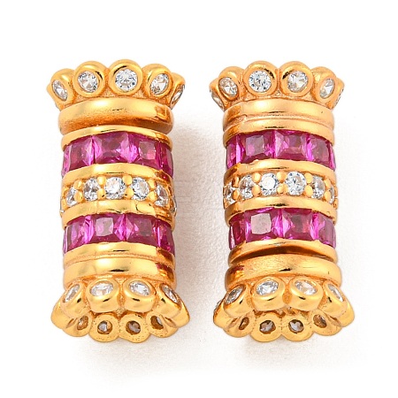 925 Sterling Silver Micro Pave Cubic Zirconia Screw Clasps STER-U001-05C-G-1