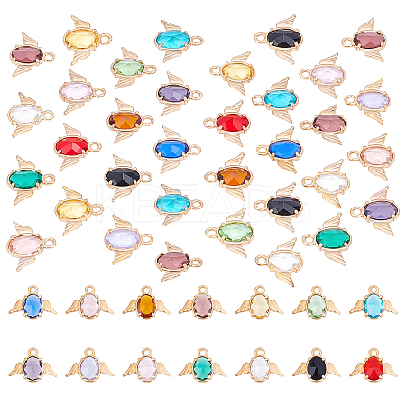 28Pcs 14 Colors Faceted Glass Pendants GLAA-PH0001-21-1