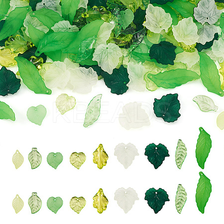 270Pcs 9 Style Transparent Acrylic Pendants TACR-CD0001-02-1
