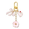 Flower & Bowknot & Cat Alloy Enamel Pendant Decorations HJEW-JM04294-01-2