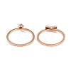 Bowknot PVD Vacuum Plating 304 Stainless Steel Finger Ring Set for Women RJEW-C086-29-RG-3