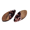Transparent Resin and Walnut Wood Pendants RESI-T057-05B-3