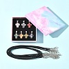 DIY Natural & Synthetic Gemstone Cross Pendant & Waxed Cord Pendant Necklace Making Kits DIY-FS0008-46-8