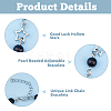 4Pcs 4 Style Alloy Hollow Star Link Chain Bracelets & Necklaces with ABS Plastic Pearl Beaded SJEW-FI0001-09-4