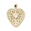 Brass Micro Pave Cubic Zirconia Pendants KK-U047-15G-1