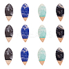 16Pcs 4 Colors Opaque Resin & Walnut Wood Pendants RESI-CJ0001-208-1