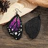 Bohemian Style Green Butterfly Wing Glass Bead Handmade Dangle Earrings FV2215-10