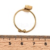 Retangle 304 Stainless Steel Open Cuff Bangle Makings with Bezel Tray SA-CBABF3F-04G-04-3