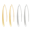 2 Pairs 2 Colors Alloy Oval & Rectangle Dangle Earrings for Women EJEW-FI0001-10-1