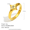 316L Surgical Stainless Steel with Clear Cubic Zirconia Finger Rings WGD89A7-01-2