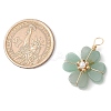 Natural Green Aventurine Clover Pendants PALLOY-JF03180-02-2
