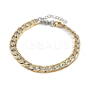 304 Stainless Steel Curb Chain Bracelets for Women BJEW-G757-14GP-4