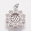 Brass Micro Pave Cubic Zirconia Charms ZIRC-E147-34P-2