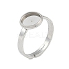 Non-Tarnish 304 Stainless Steel Adjustable Ring Components X-STAS-Z064-07P-02-1