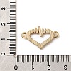 Alloy Crystal Rhinestone Heart and Heartbeat Connector Charms PALLOY-XCP0002-11-3