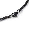 Ion Plating(IP) 304 Stainless Steel Box Chain Necklace for Women NJEW-C011-02B-3