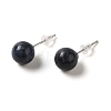 Natural Lapis Lazuli Stud Earrings LS-G-B075-02P-08-1