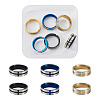 6Pcs 3 Style Stainless Steel Plain Band Rings RJEW-CF0001-01-1