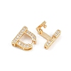 Brass Micro Pave Clear Cubic Zirconia Fold Over Clasps KK-C075-40G-2