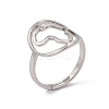 Non-Tarnish 201 Stainless Steel Hollow Out Africa Map Adjustable Ring for Women RJEW-C045-04P-1