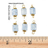 10Pcs Transparent Crackled Glass Cube Connector Charms PALLOY-JF03944-2