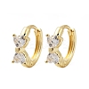 Bowknot Brass Micro Pave Clear Cubic Zirconia Hoop Earrings EJEW-L299-04G-4
