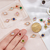 16Pcs 8 Colors Brass Pave Cubic Zirconia Connector Charms KK-HS0015-58-3