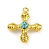 Synthetic Turquoise & 304 Stainless Steel Cross Pendants LS-STAS-H221-01G-03-1