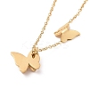 Ion Plating(IP) 304 Stainless Steel 3D Butterfly Pendant Necklace for Women LS-NJEW-A004-27G-3