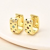 Brass Micro Pave Cubic Zirconia Rectangle Dangle Earrings EJEW-L305-08G-01-2