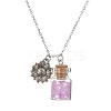 Sunflower Alloy Pendant Necklace NJEW-FZ00022-5