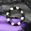 Natural Lava Rock & Synthetic Turquoise Beads Stretch Bracelets for Women BJEW-JB12131-02-1