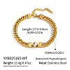 Vintage Rhombus Cubic Zirconia Link Bracelets LS-NQ3900-2-1