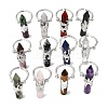 Natural & Synthetic Gemstone & Brass Cuff Rings for Women RJEW-G374-01P-2