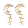 Brass Micro Pave Clear Cubic Zirconia Enamel Pendants KK-G552-03G-1