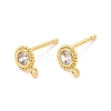 Brass Micro Pave Cubic Zirconia Stud Earring Findings ZIRC-P105-01G-1