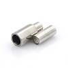 304 Stainless Steel Smooth Surface Magnetic Clasps with Glue-in Ends Fit 2.5mm Cords STAS-O042-A-14-1