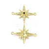 Brass Micro Pave Clear & Black Cubic Zirconia Connector Charms KK-E068-VB040-1