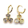 Brass Dangle Hoop Earrings EJEW-F190-15G-2