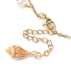 Natural Spiral Shell & Glass Pearl Charm Anklets AJEW-AN00567-4