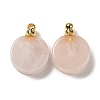 Natural Rose Quartz Perfume Bottle Pendants G-Z039-02G-02-1