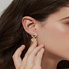 8Pcs 2 Colors 201 Stainless Steel Huggie Hoop Earring Findings STAS-LP0005-25B-3