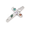 Brass Pave Colorful Cubic Zirconia Cross Links KK-G544-21P-2
