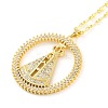 Brass Micro Pave Clear Cubic Zirconia Nossa Senhora Aparecida Pendant Necklaces for Women NJEW-S430-02G-03-1