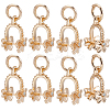 12Pcs Brass Micro Pave Cubic Zirconia Ice Pick Pinch Bails KK-BBC0018-30-1