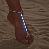 Luminous Resin Round Beaded with Glass Seed Beaded Anklets WG45460-03-1