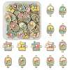 30Pcs 3 Styles Alloy Crystal Rhinestone and ABS Imitation Pearl Connector Charms ENAM-FS0003-71G-1