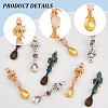 9Pcs Tibetan Style Alloy &  Gemstone Bead Big Pendants PALLOY-GA00010-5
