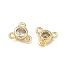 Brass Micro Pave Cubic Zirconia Flat Round Chandelier Component Links KK-B170-05G-03-2