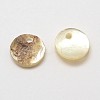 Flat Round Natural Akoya Shell Pendants SHEL-N031-20-6mm-2